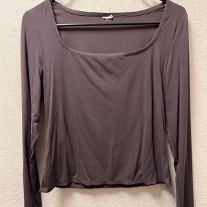 Brown Long Sleeve Top